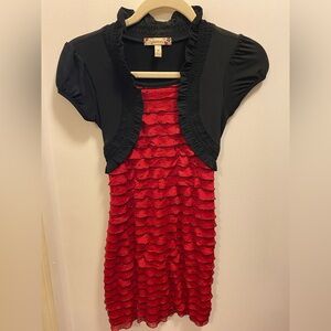 Red and black girls dress
